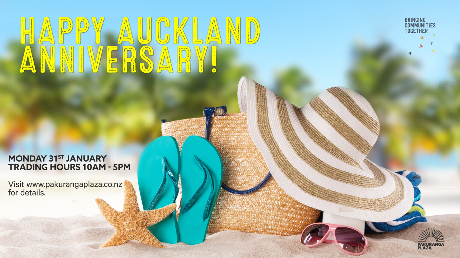 J003242 Auckland Anniversary Day Event Banner_1920x1080 Pakuranga Plaza